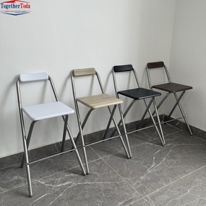Los Mejores 60 Taburetes y Sillas Plegables de Madera MDF de Alta Calidad con Respaldo y Estructura Metálica para Fiestas, Balcón, Ocio al Aire Libre y Bar - Product Image 6