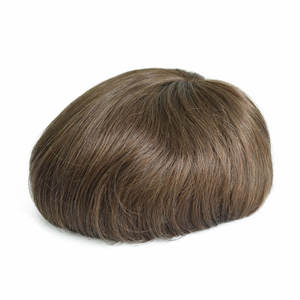 Uomini Parrucchino BIO Stile Svizzero Del Merletto E DELL'UNITÀ di elaborazione Candeggina Nodi Dei Capelli Parrucchino Per Gli Uomini Indiani Sistema di Sostituzione Dei Capelli - Product Image 5