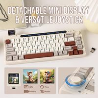 KF101 Monitor eksternal tiga mode, lampu latar RGB bahan ABS multifungsi Keyboard mekanis Rocker