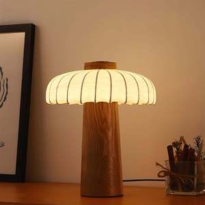 Table <b>Lamp</b> Walnut Wood Grain <b>Led</b> <b>Light</b> Source E27 Bulb Base Switch Control Hotel Guesthouse Decorative Ambient Lighting - Product Image 3