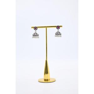 Pendientes Colgantes Vintage con Forma de Corona Oxidada, con Circonita Rosa, Chapados en Oro, Joyería de Boda para Mujer - Product Image 2