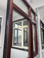 Ventanas y Puertas Residenciales de Doble Acristalamiento de Aleación de Aluminio y Madera Roja Duraderas a Precio de Fábrica para Casas de Lujo