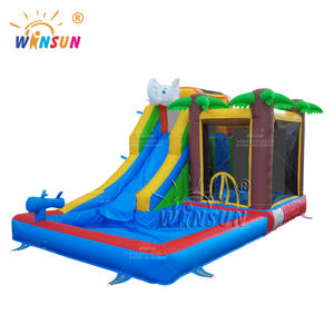 Tobogán de agua inflable de PVC con tema de elefante pequeño Winsun, sin plomo, ignífugo, fácil instalación para piscinas infantiles - Product Image 3