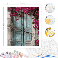 Peinture par numéros à faire soi-même pour adultes, kits de peinture par numéros pour porte, kit de démarrage pour cadeau à faire soi-même, 40x50cm/16x20 pouces sans cadre