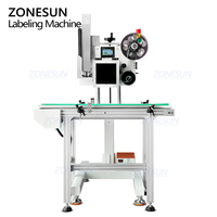 Machine d'étiquetage verticale automatique à transfert thermique pour surfaces planes ZONESUN ZS-TB160POP, impression en ligne sur le dessus