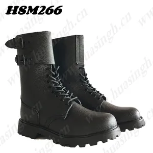 CMH,french style 10 inch full leather upper black ranger boots anti-wear sturdy Goodyear rubber sole fighting boots HSM266