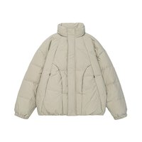 Chaqueta de Plumón para Hombre, Acolchada, con Cuello Alto, Cierre Completo, Bolsillos, Cálida para Invierno, Casual, Tallas Grandes y Extra Grandes, 6XL 7XL