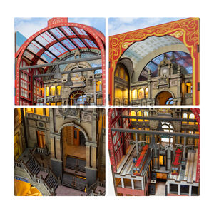 رف كتب مصغر بتصميم جديد من وينسنت، قابل للتركيب بنفسك، يشبه المنزل المصغر أو عربة القطار، ألعاب تركيب ثلاثية الأبعاد - Product Image 4