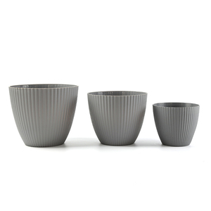 <strong>Plastic</strong> Flowerpot Large Diameter <strong>Table</strong> Top Planting <strong>Potted</strong> Clay Vertical Stripes Meaty Basin Planting <strong>Pot</strong> - Product Image 3