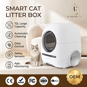 Litière automatique intelligente pour chat 72L 12L 10kg avec évent d'air frais et élimination des odeurs, Wi-Fi 2.4G <span class=keywords><strong>5G</strong></span>, application Tuya pour l'e-commerce américain - Product Image 1