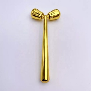 โลโก้ที่กำหนดเอง24พันทองคอยกกระชับผิวเงินคู่มือ3D โลหะใบหน้าลูกกลิ้ง - Product Image 6