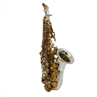 Saxophone soprano courbé Eastern Music SS106C, tonalité Bb, plaqué argent, laque dorée, clés dorées, pour performance de concert