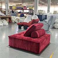 Canapé rétro Piedmont en cuir huilé, canapé modulaire à blocs combinables, inclinable et convertible pour salon moderne