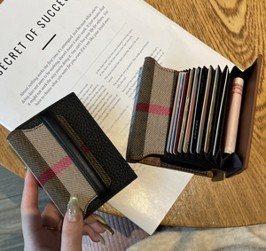 Porte-cartes en cuir véritable pour femmes, petit format ultra fin, mini porte-documents à plusieurs fentes pour cartes, mode simple - Product Image 3