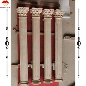 Non-slip and wear-resistant Beautiful and practical Marble Pillar roman beige marble porch column pedestal