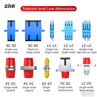 High Quality ZISA SC-SC APC Simplex Fiber Optic Coupler Telecom Grade Adapter Low Insertion Loss for FTTH