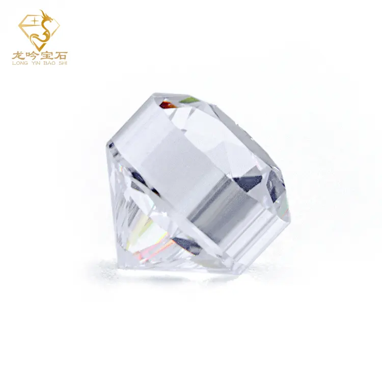 Gran oferta piedra suelta blanca 10% 20% 30% 100% faja alta incolora CZ 5A Zirconia cúbica piedra pesada