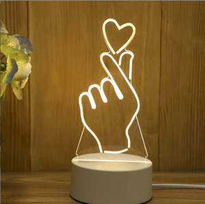 Lampada da Tavolo Acrilica Creativa Stile Ins, Luce Notturna 3D USB per Camera da Letto, Regalo per Amici - Product Image 4