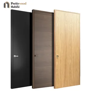 Prettywood impiallacciatura di quercia americana Over Size Prehung impermeabile Modern Room Flush Design porte interne in legno