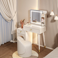 Meuble de dressing moderne pour la maison, coiffeuse en bois sur mesure avec miroir et éclairage, prix de gros