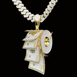Pendentif Hip Hop en Moissanite de Qualité Export, Personnalisé, en Argent 925, Collier Iced Out, Bijoux de Luxe pour Rappeurs, Disponible à la Vente - Product Image 4