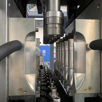 Máquina de moldeo por soplado de botellas automática 10000BPH, máquina de soplado de botellas con cuatro servocontroles, 1, 2