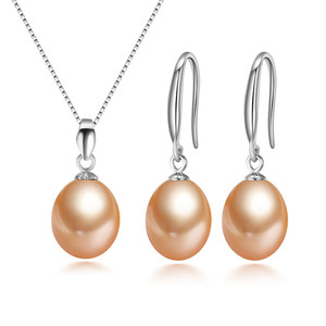 <span class=keywords><strong>925</strong></span> 스털링 실버 여성용 화이트 컬러 천연 담수 진주 목걸이 주얼리 세트 - Product Image 4