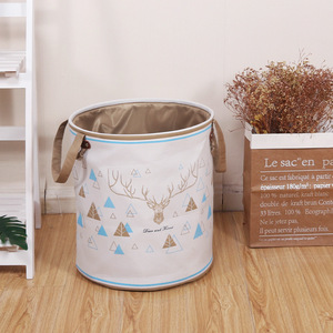 Kids Hamper Storage Bin Nursery Kid's Collection Organizer Dirty Clothes Cotton <strong>Linen</strong> Fabric Laundry <strong>Basket</strong> - Product Image 2