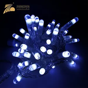 Guirlande LED multicolore en fil PVC, 12 m, pour décoration extérieure IP65, noël