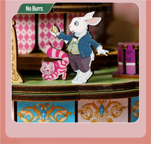 Boîte à musique Château de Alice au Pays des Merveilles DIY en bois, puzzle rotatif magique, cadeau de collection, jouet décoratif - Product Image 5