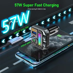 Chargeur de voiture MT04A avec barre lumineuse LED, PD 45W, QC 3.0, radio FM sans fil, basses et aigus, BT 5.3, WAV <span class=keywords><strong>MP3</strong></span>, charge rapide - Product Image 5