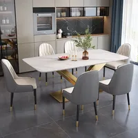 Table à manger en pierre frittée brillante - Une table à manger minimaliste moderne de conception italienne, durable, écologique, parfaite pour manger