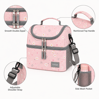 Sac à lunch isotherme en polyester durable de haute qualité, doublure PEVA anti-fuite, sac isotherme double couche pour le bureau et les voyages