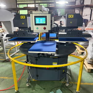 Máquina de Prensa de Calor Rotativa Neumática de 4 <span class=keywords><strong>Estaciones</strong></span> y Dos Cabezales de Calentamiento, Nuevo Estilo, Precio de Fábrica, para Camisetas, Ropa Deportiva y Telas - Product Image 2