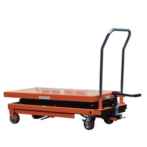 Plataforma de tijeras de elevación móvil personalizada de fábrica, mesa de elevación Manual manual de elevación hidráulica de 1700mm y 1000kg - Product Image 3