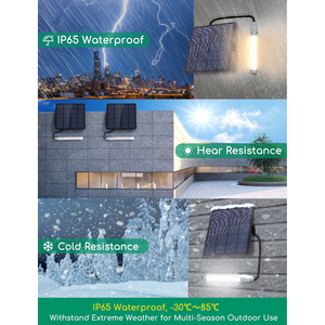 Aigostar 50W 500LM luce solare giardino esterno T8 tubo solare IP65 dimmerabile con telecomando 500LM luce solare - Product Image 5