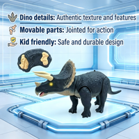 Fabrika Özel Üretim Yürüyen Dino RC Hayvan Oyuncakları Uzaktan Kumandalı Triceratops Dinozor Robotu Parlayan Gözler Dahili Hoparlör