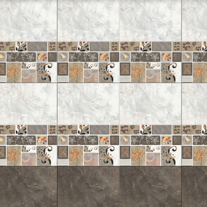 Carreaux muraux en céramique émaillée à imprimé floral classique moderne 300x450mm antibactériens pour la décoration intérieure d'appartements et de maisons - Product Image 1