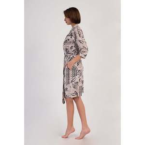 ชุดคลุมอาบน้ำผู้หญิงหรูหรา แขน 3/4 มีกระเป๋า ปรับแต่งโลโก้ได้ เนื้อผ้าสแปนเด็กซ์ระบายอากาศ ไซส์พลัส สำหรับฤดูหนาว ลายพิมพ์เรียบ - Product Image 2