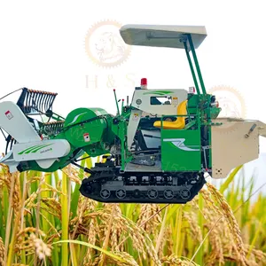 Wheat Rice Combine Harvesters sorghum millet oats Reaper Moissonneuse batteuse Grain Harvesting Machines with VIBRATING SCREEN