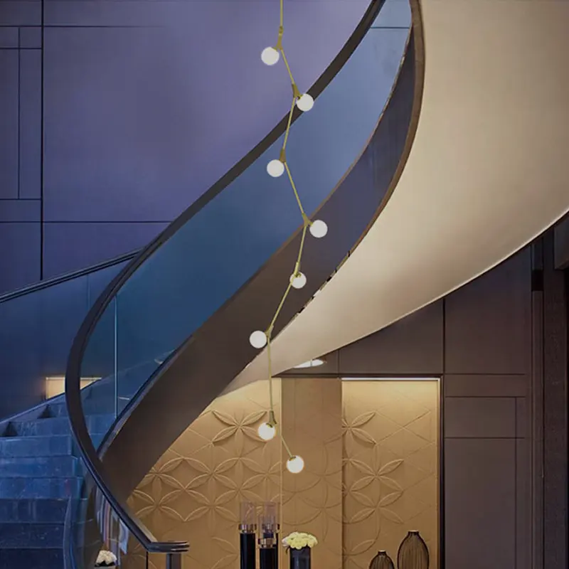 Yaratıcı üzüm avize Villa merdiven CeilingLED tavan avize lamba kolye lamba dubleks daire sanat dekoru ışıkları