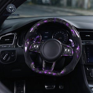 Volante Personalizado para Volkswagen MK7 R Golf GTI para Passat, Fibra de Carbono y Cuero, 3 Radios, Agarre de 40 mm - Product Image 3