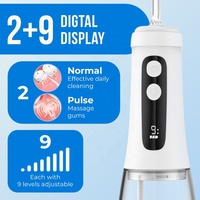 Irrigador Bucal Inalámbrico de Alto Rendimiento, 1500mAh, IPX7 Impermeable, 4 Boquillas, 1800ppm, 300ml, Desmontable, para Eliminar la Placa Profunda