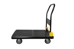 गोदाम उद्योग के लिए 110-65 मिमी लोडिंग 600 किलोग्राम ब्लैक प्लेटफॉर्म प्लास्टिक फोल्डेबल ट्रॉली - Product Image 2