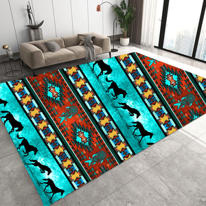 Tùy chỉnh thiết kế Aztec hướng dương đầu bò phong cách phương Tây khu vực sàn thảm thảm - Product Image 6