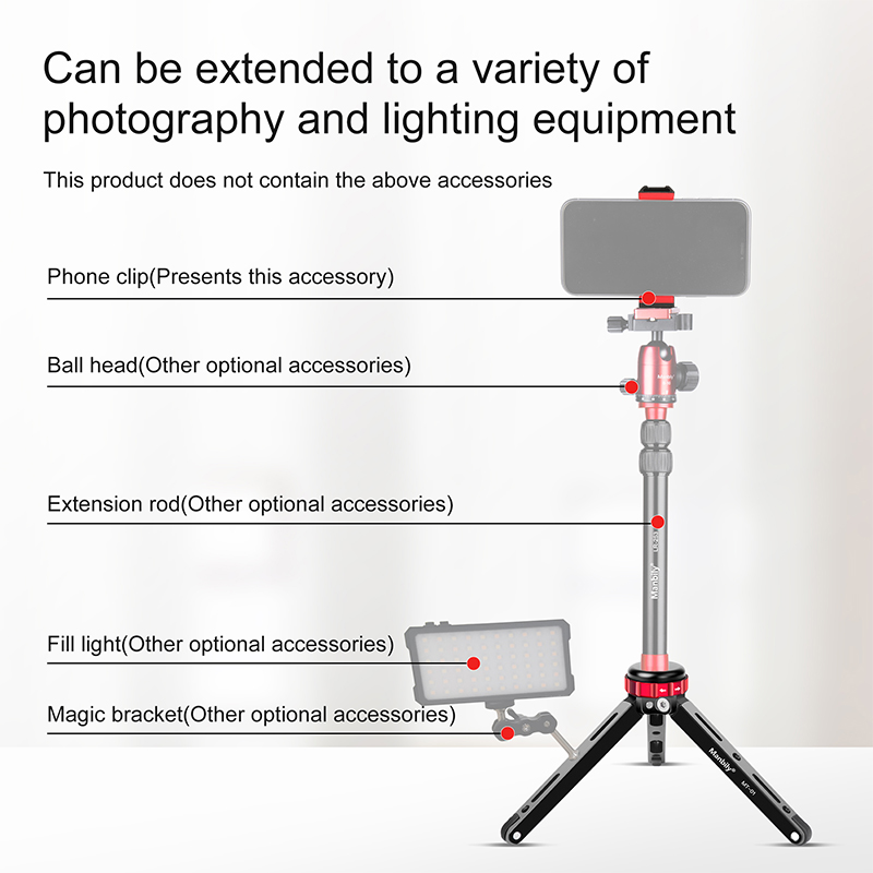 Manbily MT-01 CNC алюминиевый DSLR карданный стабилизатор для камеры мини маленькая настольная подставка Настольный Штатив с 1/4 и 3/8 винтовым креплением