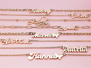 Collier en acier inoxydable étanche, artisanat métallique très vendu, collier personnalisé avec nom en acier inoxydable pour Jessica & <span class=keywords><strong>William</strong></span> - Product Image 4