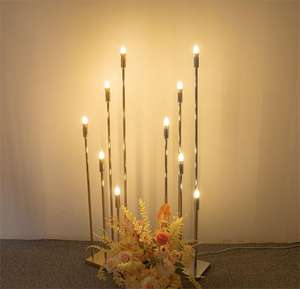 Suministros de boda, soporte de <span class=keywords><strong>10</strong></span> cabezas, para el hogar candelabro, centro de mesa dorado de Metal, pilar de pasarela para decoración de escenario de boda - Product Image 2