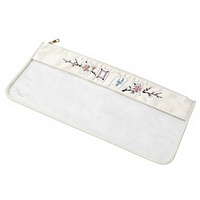Nouveauté : Sac de rangement portable de luxe brodé Mahjong en PVC transparent et imperméable, grande capacité, avec fermeture éclair, idéal pour les cosmétiques et comme cadeau.