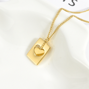Collar de acero inoxidable chapado en oro para mujer, colgante de corazón, accesorios baratos para mujer, mejor amiga, bonito diseño, venta al por mayor - Product Image 5